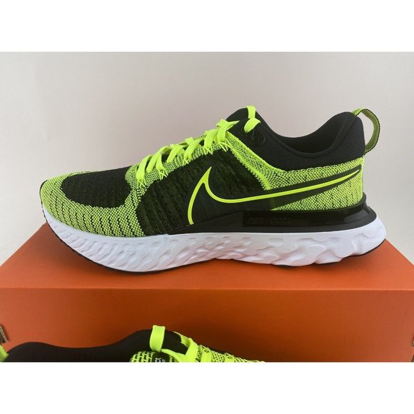 Nike React Infinity Run Flyknit 2 Volt Black Men's Sneakers Shoes CT2357 700 - Picture 5 of 12